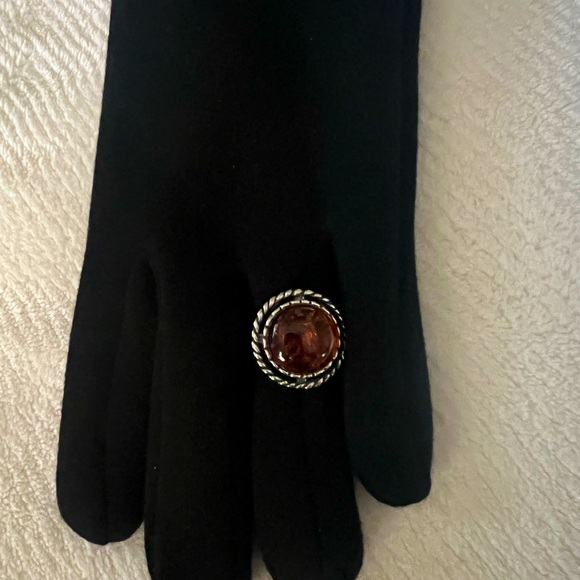 Didae Israel Made Sterling Large Amber 6 3/4 Ring - Picture 3 of 10